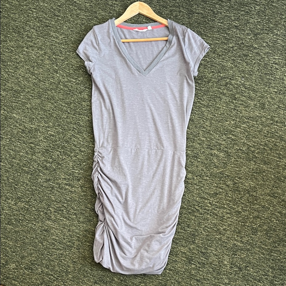Athleta Light Gray Ruched T shirt dress